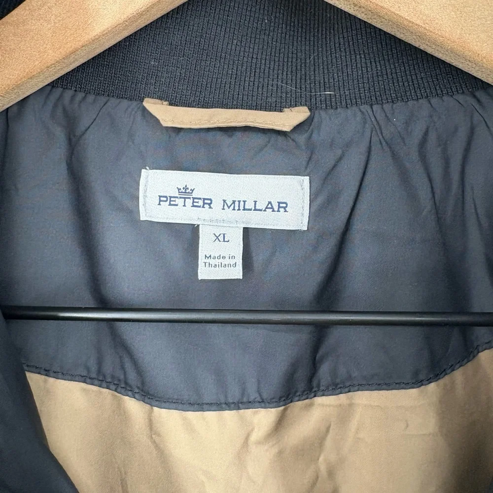 Peter Millar Hartford Jacket Mens XL Black Full Zip Windbreaker Bomber Golf